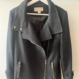 Michael Kors wool jacket with gold zipper, size 10